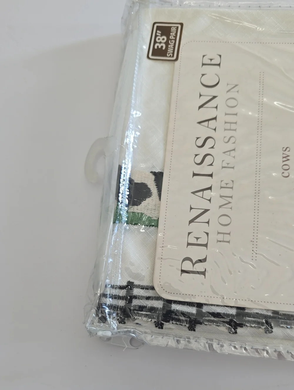 Renaissance Home Fashion Cows Barn Embroidered Swag Pair 56